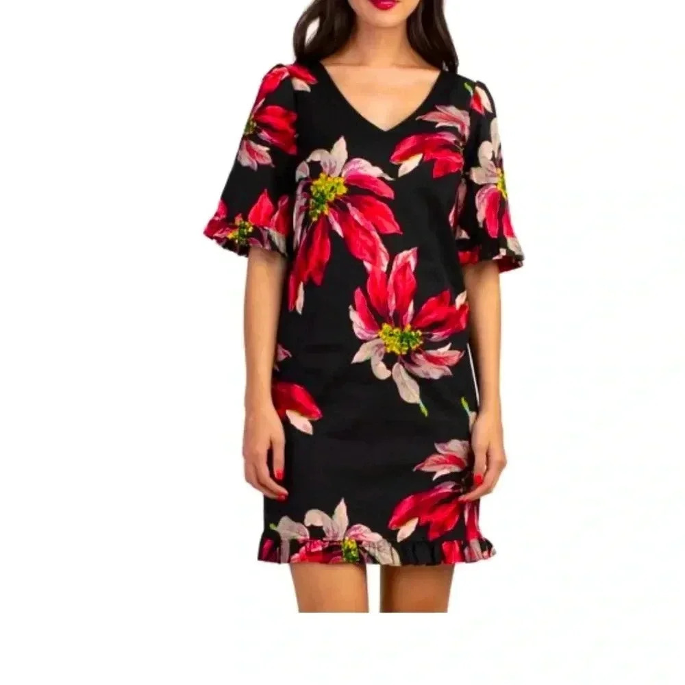 Trina Turk Ruffle Trim Lounge Dress Sz 6 Nwot #005
